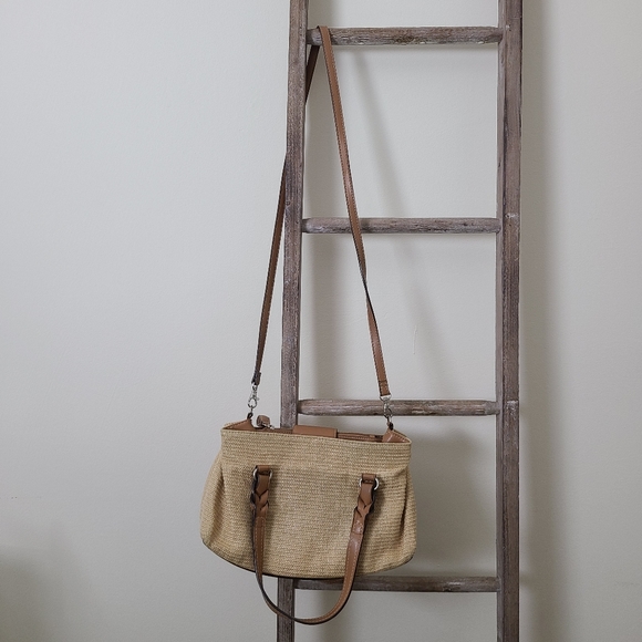 Fossil Handbags - Fossil Straw and Leather Crossbody Bag